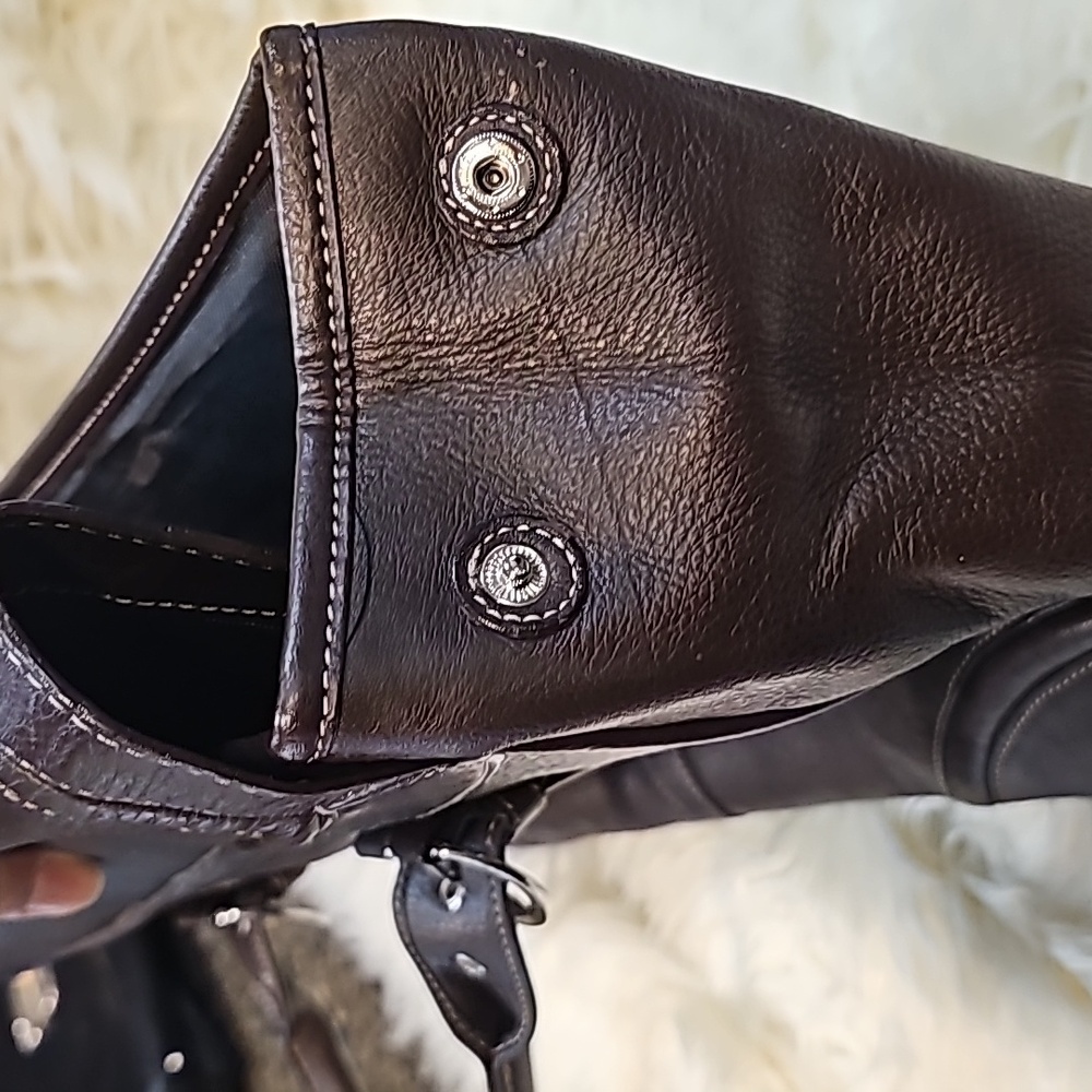 Brown Leather Franklin Covey Bag Tote - Picture 8 of 10